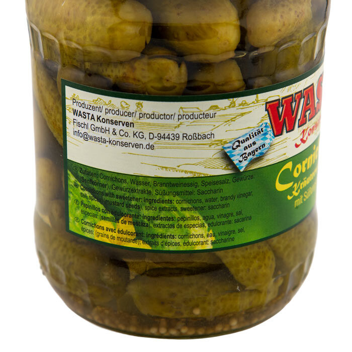 Cornichons Kräuterwürzig im Glas 720ml von WASTA