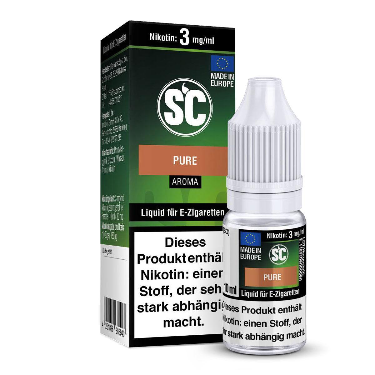 Liquid Pure Tabak SC 10 ml – 03 mg/ml Nikotin