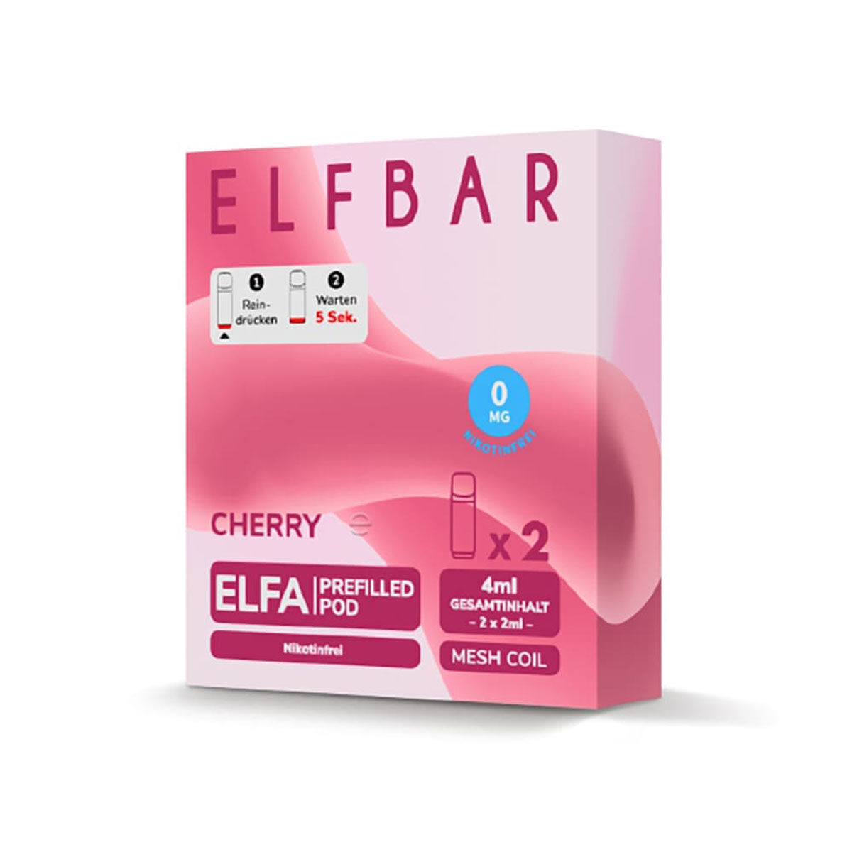 Pod mit Liquid für ELFBAR Elfa 2x2ml Cherry 0mg/ml