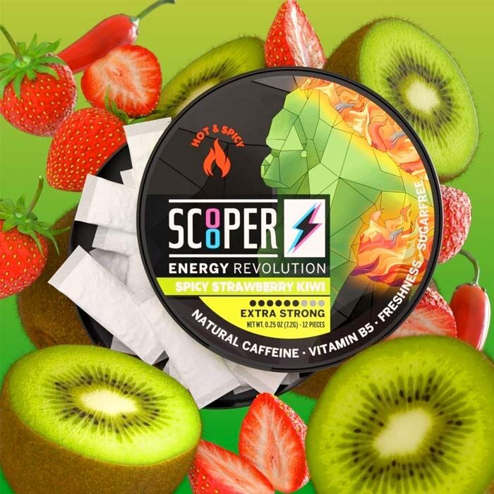Energy Pouch Scooper Spicy Strawberry Kiwi 80mg Koffein 7,2g Energy Pouch Scooper Spicy Strawberry Kiwi 80mg Koffein 7,2g