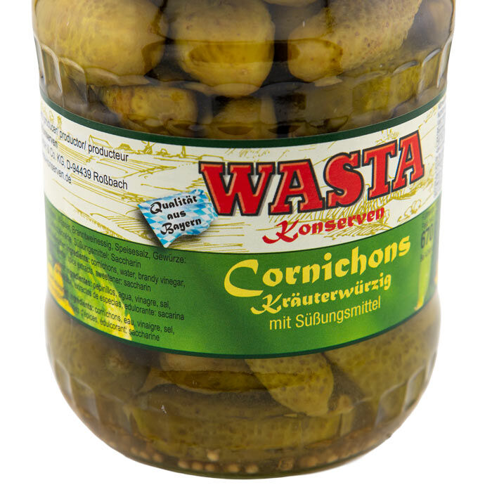 Cornichons Kräuterwürzig im Glas 720ml von WASTA