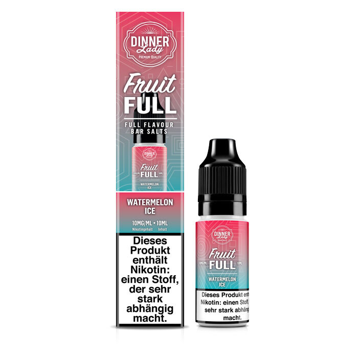 *ABVERKAUF* Liquid Nikotinsalz Fruit Full - Watermelon Ice Dinner Lady 10ml 10mg/ml (mittel)