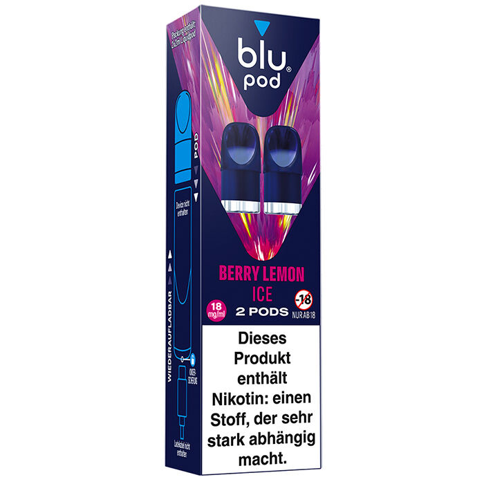 Pod mit Liquid für blu Bar kit 2x2ml Berry Lemon Ice 18mg/ml