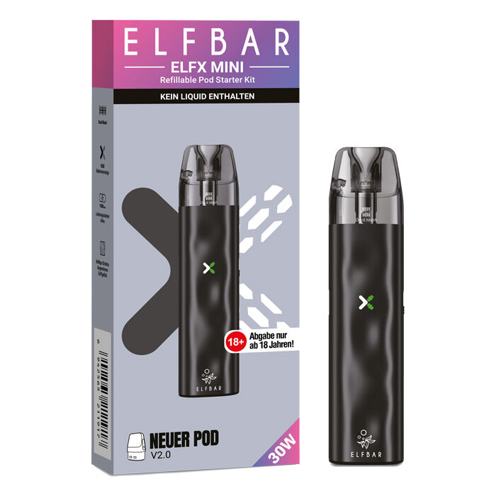 E-Zigaretten Set ELFBAR Elfx Mini 1000mAh black (schwarz)