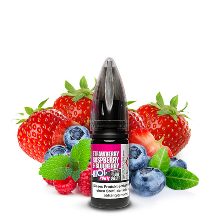 Liquid Nikotinsalz PUNX Strawberry Raspberry & Blueberry Riot Squad 10ml 20mg/ml