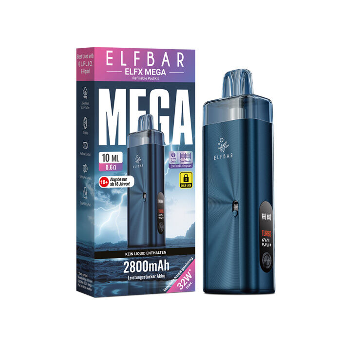 E-Zigaretten Set ELFBAR Elfx Mega 2800mAh navy (dunkelblau)