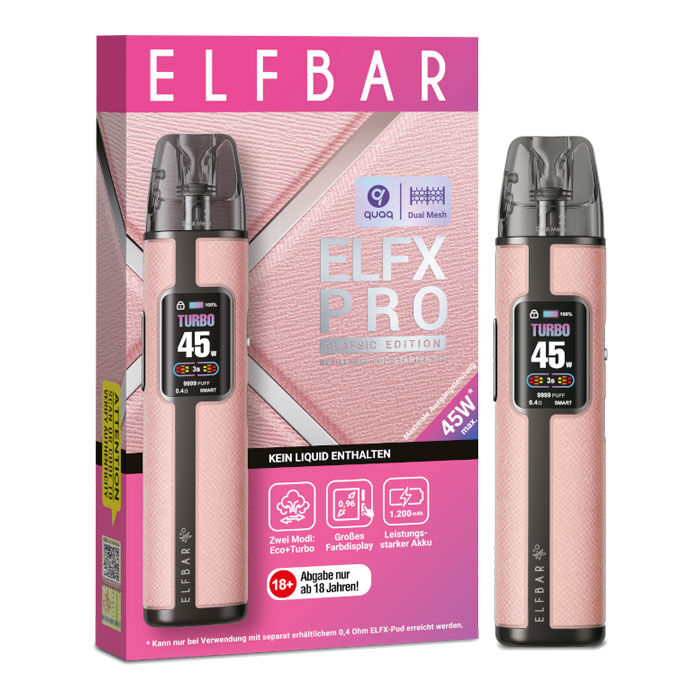 E-Zigaretten Set ELFBAR Elfx Pro CE 1200mAh Classic pink