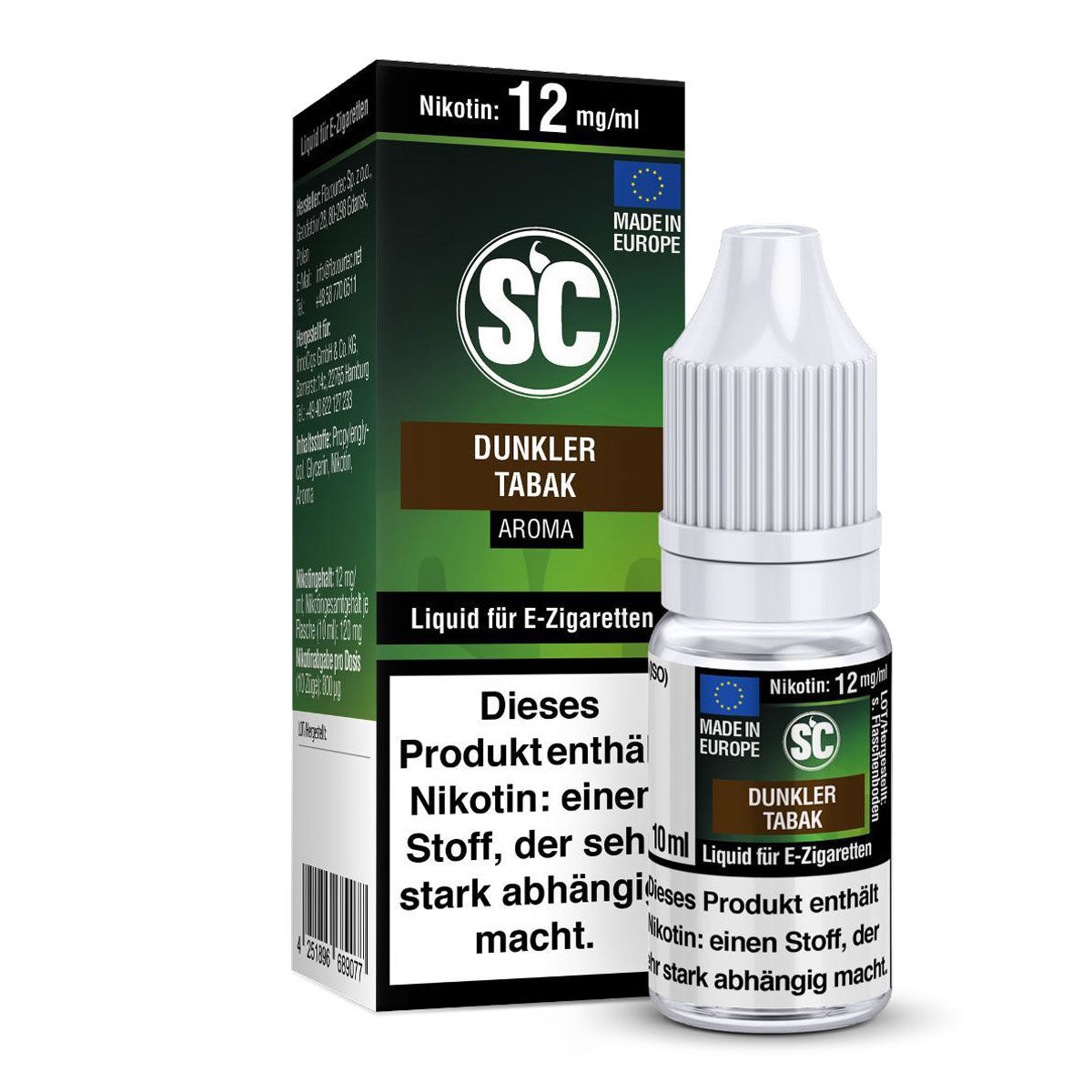Liquid Dunkler Tabak (Strong Gold) SC 10 ml – 12 mg/ml