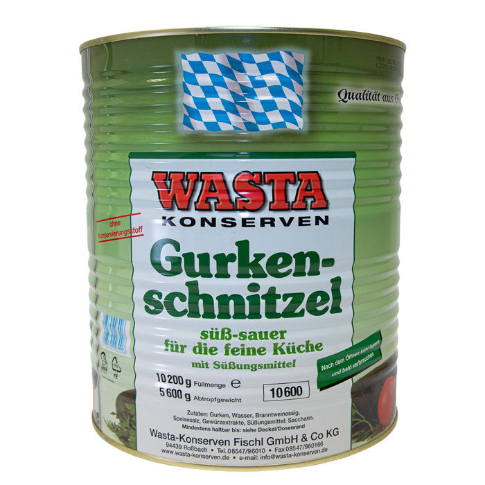 Schnitzelgurken süß-sauer in Dose 10L von WASTA