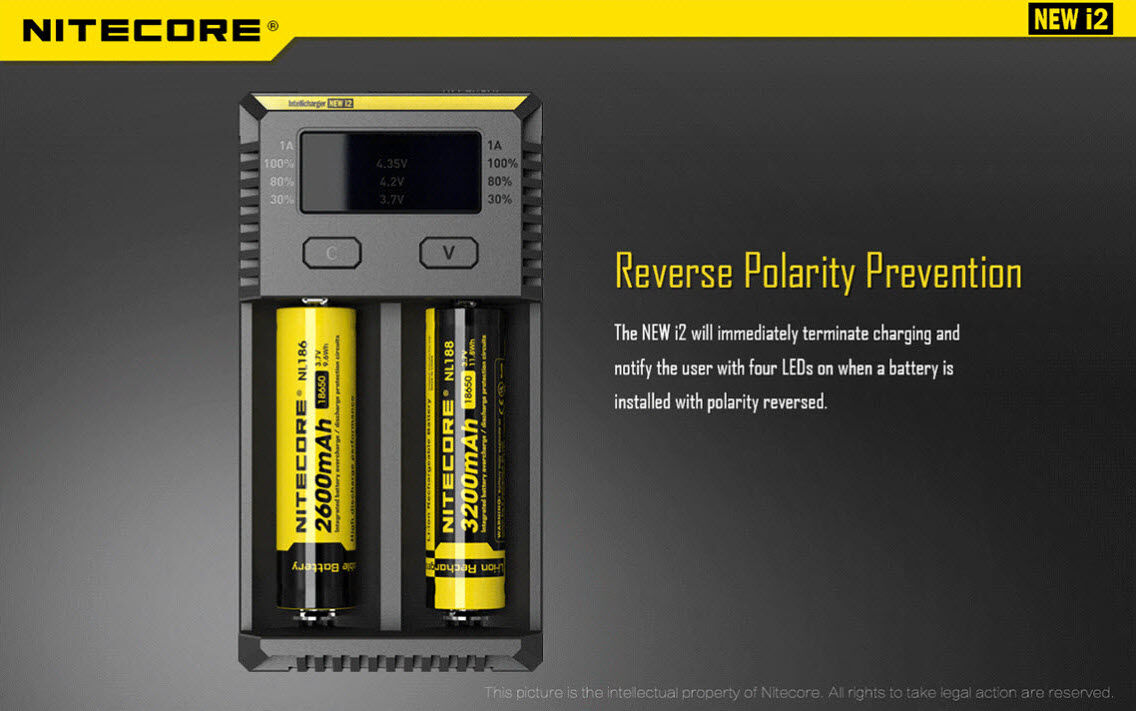 Ladegerät NEW I2 2x 500mA / 1x 1000mA Nitecore