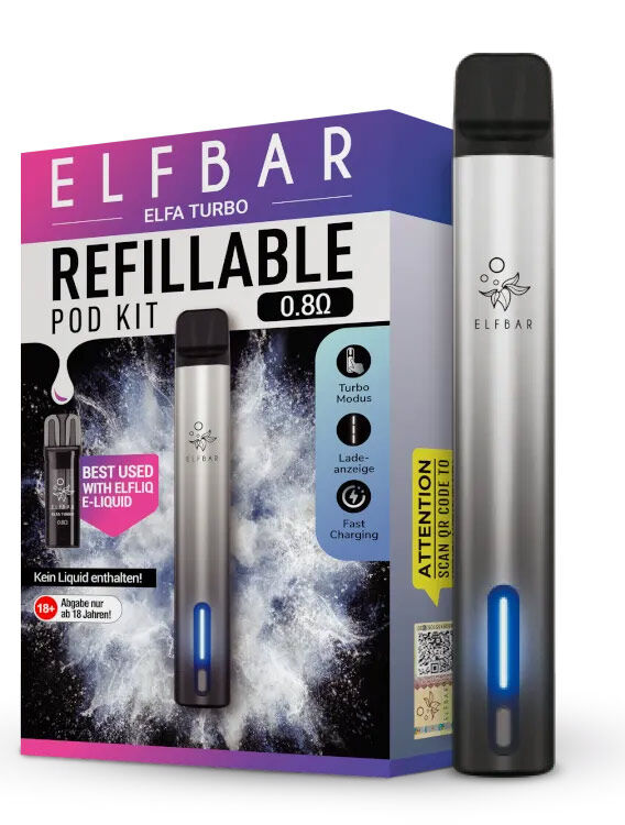E-Zigaretten Set ELFBAR Elfa Turbo 550mAh aurora-schwarz