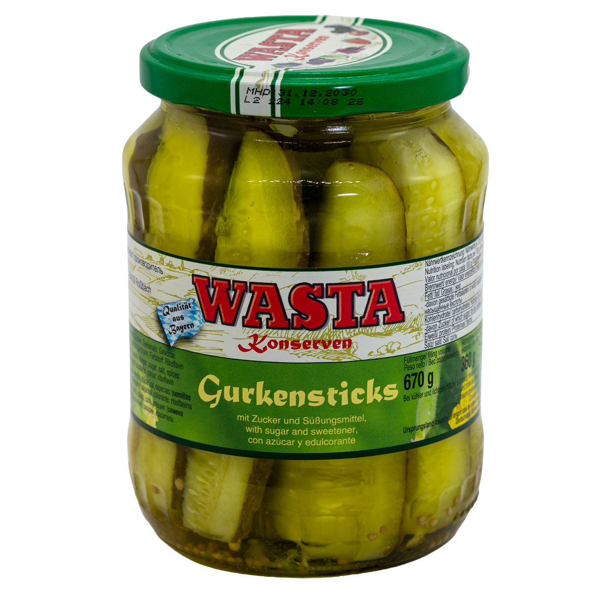 WASTA Gurkensticks im Glas 720 ml – 670 g