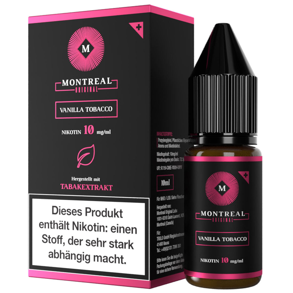 Liquid Nikotinsalz Vanilla Tobacco Montreal Original 10ml 10mg/ml (mittel)