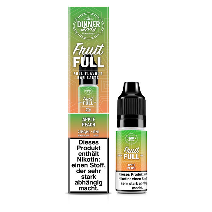 *ABVERKAUF* Liquid Nikotinsalz Fruit Full - Apple Peach Dinner Lady 10ml 20mg/ml (stark)
