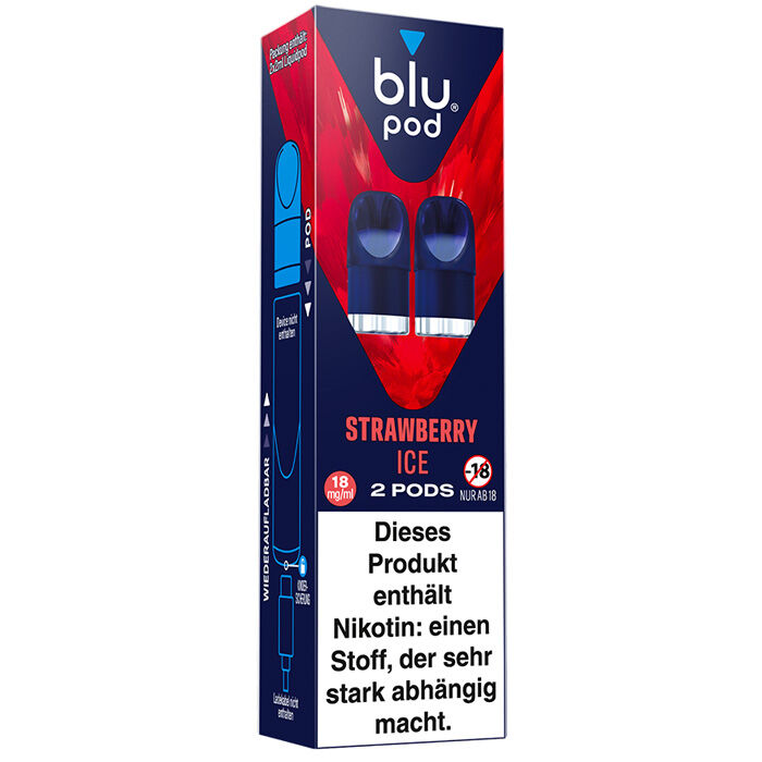 Pod mit Liquid für blu Bar kit 2x2ml Strawberry Ice 18mg/ml