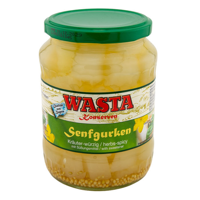 Senfgurken Kräuter-würzig im Glas 720ml von WASTA