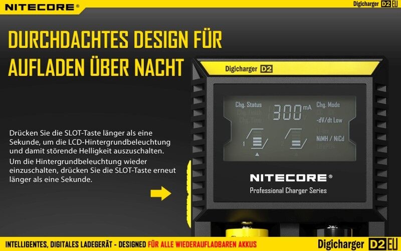 Ladegerät D2 EU 2x 500mA Nitecore
