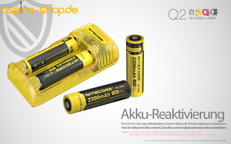 Ladegerät Q2 2x 1000mA / 1x 2000mA Nitecore