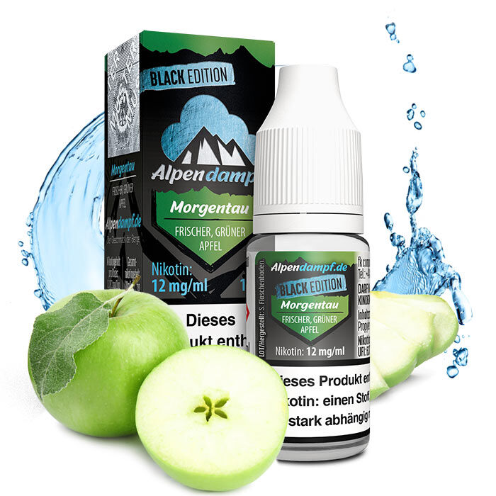 Liquid Black Edition Morgentau Alpendampf 10ml 12 mg/ml (stark)