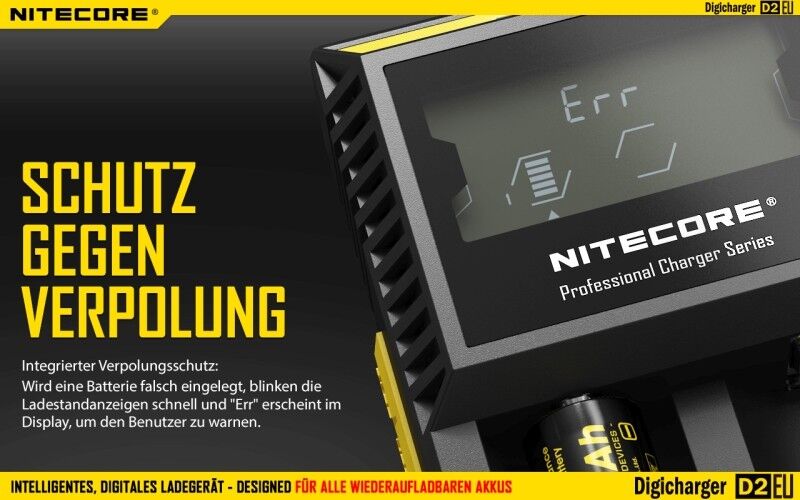 Ladegerät D2 EU 2x 500mA Nitecore