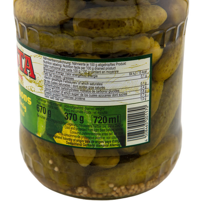 Cornichons Kräuterwürzig im Glas 720ml von WASTA
