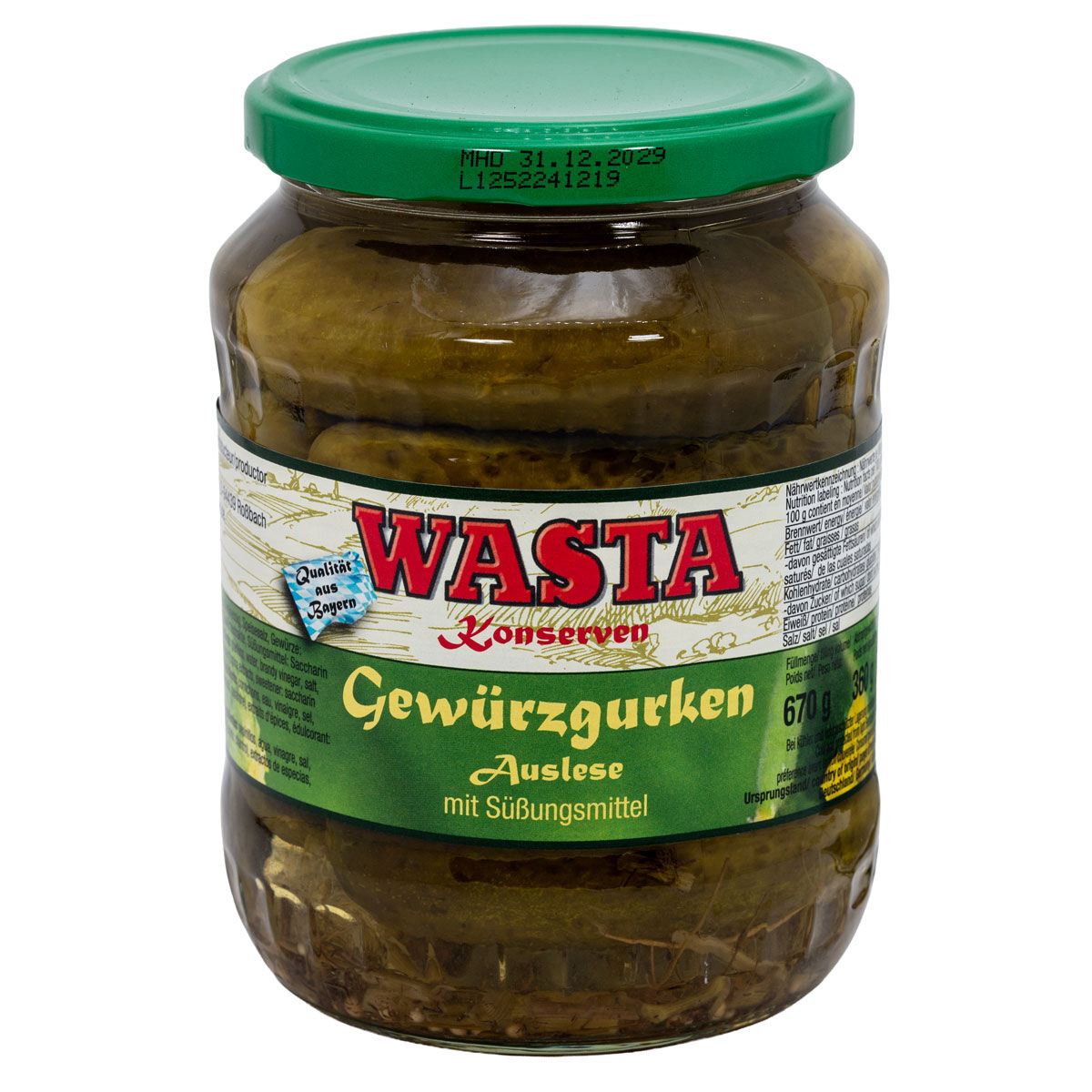 Gewürzgurken Auslese im Glas 720ml von WASTA